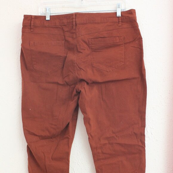 #429 A3 Denim Burnt Orange Red Jeans Size 16 - Picture 3 of 8